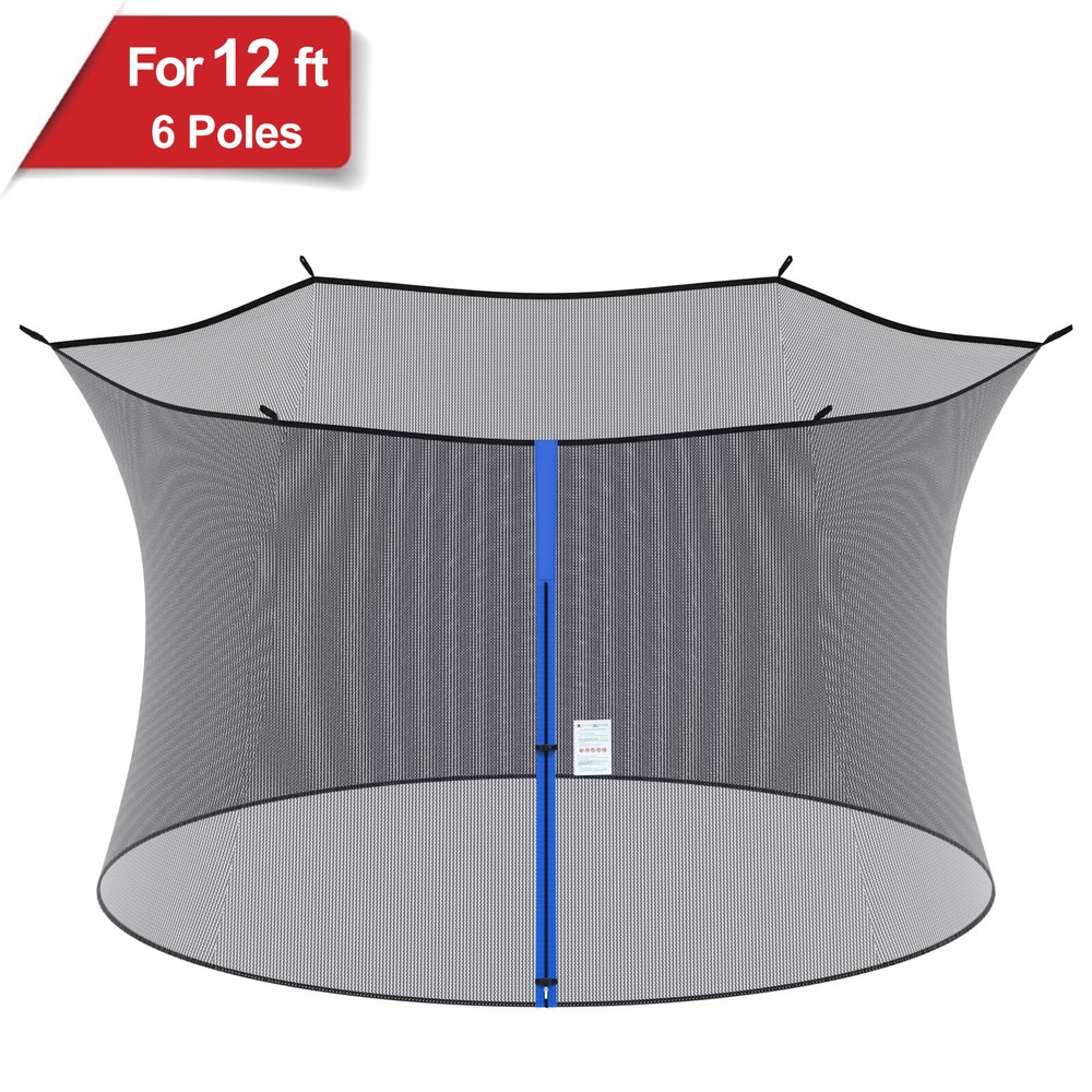 Trampoline Safety Net Replacement For Round Trampoline 12/14/13/15 FT w/ Zipper
