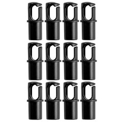 Set of 12 Universal Trampoline Enclosure Caps for 1″ & 1.5″ Diameter Pole, Black