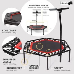 Adjustable Indoor Trampoline for Fun, Joint-Friendly Home Workouts – Red