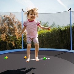 12FT Trampoline Replacement Safety Pad Bounce Frame Waterproof Spring Cover Blue