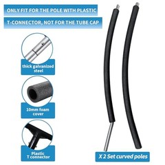 2 Sets Trampoline Curved Pole Replacement, Universal Curved Enclosure Pole for