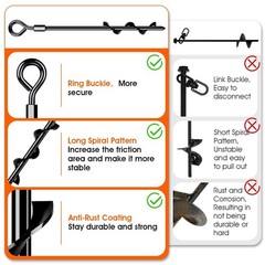 Ground Anchors Screw in, Heavy Duty Tent Stakes Trampoline Anchors 4Pack, Gro…