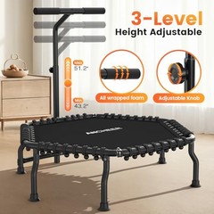 50″ Rebounder Trampoline for Adults- 2026 Foldable Mini Trampoline with Dark