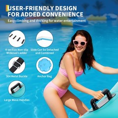 10FT 15FT Lake Water Trampoline Floating Hammock Party Platform w/Pump Ladder