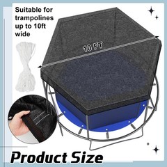 Trampoline Cover Round 6 Holes Black Sunshade Tent Top Cover Sunblock Shade C…