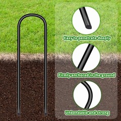 Trampoline Stakes U Shaped Anchors Heavy Duty Metal – Long Trampolines Ground…