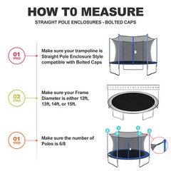 12 13 14 15FT Trampoline Replacement Net Protection Safety Enclosure Net Round