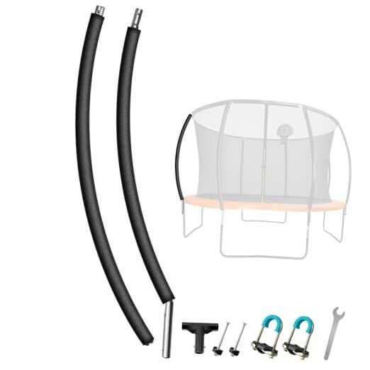 1PCS Trampoline Curved Pole, Universal Trampoline Replacement Enclosure Pole