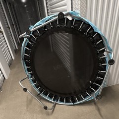 FitinOne Fitness Trampoline with Blue Padding Frame Pads Steel Fabric Black