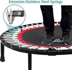 Foldable Mini Trampoline – 40″/48″ Fitness Rebounder with Adjustable Handle &…