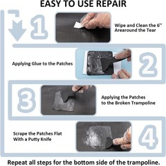Trampoline Patch Repair Kit 4″X 4″ Square On Patches | Repair Trampoline Mat …