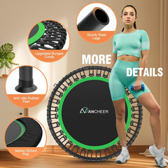 40″/48″ Foldable Mini Trampoline,Max Load 450Lbs/550Lbs Indoor Trampoline,With 4