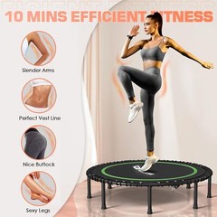 550LBS Foldable Mini Trampoline,48″ Fitness Trampoline with Durable Bungees