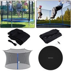 Trampoline Safety Net Enclosure Jumping Mat For 12FT 14FT 15FT Frame 4/6/8 Poles