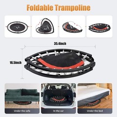 KENSONE 40/48 Foldable Mini Trampoline, Indoor Trampoline for Kids, Adults Indoo