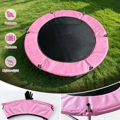 Small Trampoline Pad, Round Spring Replacement Cover, 4.6 FT Pink-4.6 FT / 55″