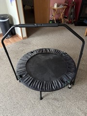 40 inch adult trampoline indoor，Adjustable height with handle，for home fitness