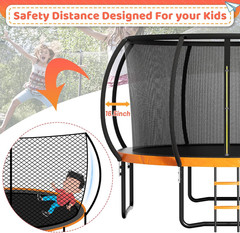12 FT Outdoor Trampoline with Enclosed Net, 12FT Recreational Trampoline for Kid