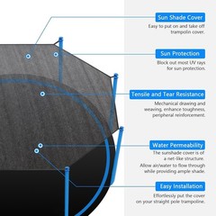 Trampoline Shade Cover, Trampoline Cover for 8FT 10FT 12FT 14FT 16FT Straight…