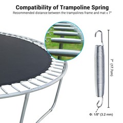 7″ Trampoline Replacement Springs Trampoline Parts Heavy Duty (Pack of 60)