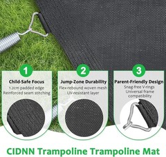 15FT Replacement Trampoline Mat，96 V RING 7″ SPRING