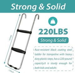 Trampoline Accessory Kit with Basketball Game, 4 Windstakes & Wide Step Ladder