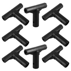 8Pcs Reusable Trampoline Pole Caps T Shaped Connectors Black PP Durable