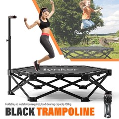 40″ Heavy-Duty Mini Trampoline, 330LBS Foldable Rebounder with Handle Bar Set