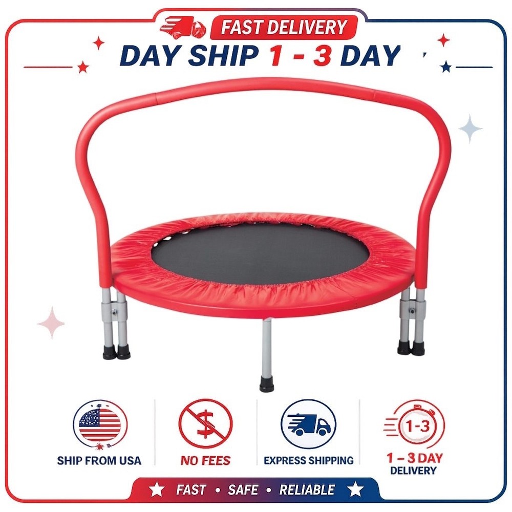 Mini Folding Trampoline, 36 Inch Diameter, For Kids 3+, by MinnARK