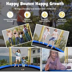 10′ Kids Enclosure Net Unique Flower Shape Trampoline w/Galvanized Steel Frame