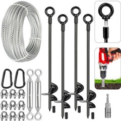 30 Inch Ground Anchors Heavy Duty, Shed Tie Down Anchor Kit with Galvanized C…