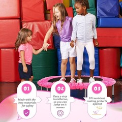 Round 40 Inch Trampoline Safety Cover in Hot Pink for Kids and Adults