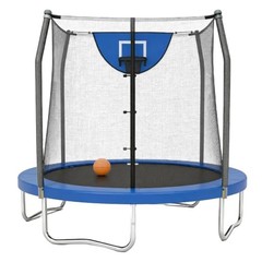 Round Trampoline Basketball Hoop 8 12 15ft Jump N Dunk