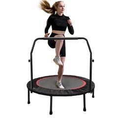 40 Inch Foldable Fitness Mini Trampoline, 660lbs Rebounder Home Gym Use