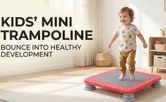 Red Mini Trampoline For Kids Sensory Trampoline Bouncing Board With Non Sli JHSI