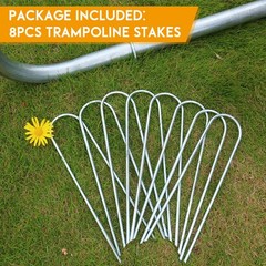Trampoline Stakes U Shaped Anchors Heavy Duty Metal – 12″ Long Trampolines Gr…