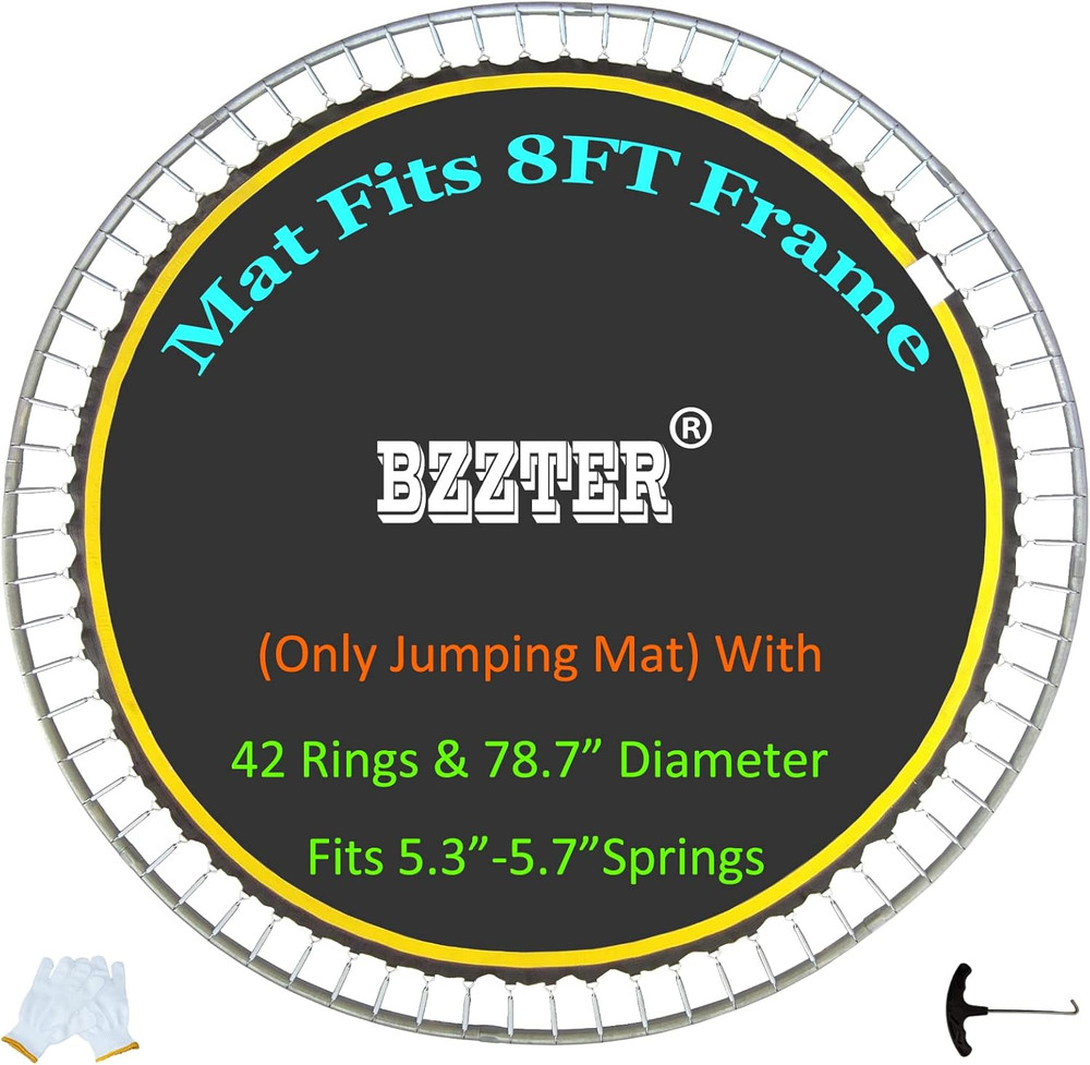 Trampoline Mat Fits 8 Foot Frame,78.7″/6.56Ft Diameter Mat with 42/48 Rings for
