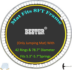 Trampoline Mat Fits 8 Foot Frame,78.7″/6.56Ft Diameter Mat with 42/48 Rings for