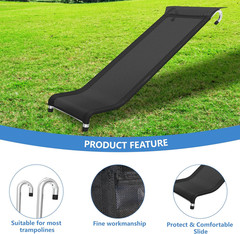Polwkscas Universal Trampoline Slide with Buffer Region, Heavy Duty Steel Trampo
