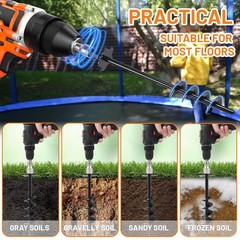 Ground Anchors Screw in – 4 Pack Ground Anchors with Power Nut and Tool,Swing…