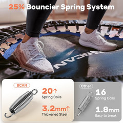 SP2 40/48″ Foldable Mini Trampoline Max Load 330Lbs/440Lbs, Fitness Rebounder wi