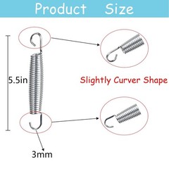 24 Heavy Duty 5.5″ Trampoline Springs + Triangle Ring Buckles + T Hook, Universa