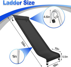 Universal Trampoline Ladder Slide Kit, 3 Steps Wide Step for Trampoline, Trampol