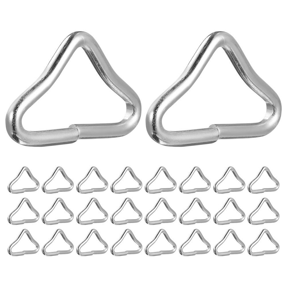 80Pcs Iron Triangle Ring Buckles for Trampoline Silver Durable Replacement
