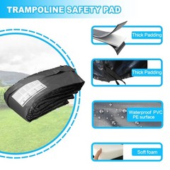Trampoline Pad Replacement, 10/12/14/15/16FT Trampoline Spring Cover, No-Hole…