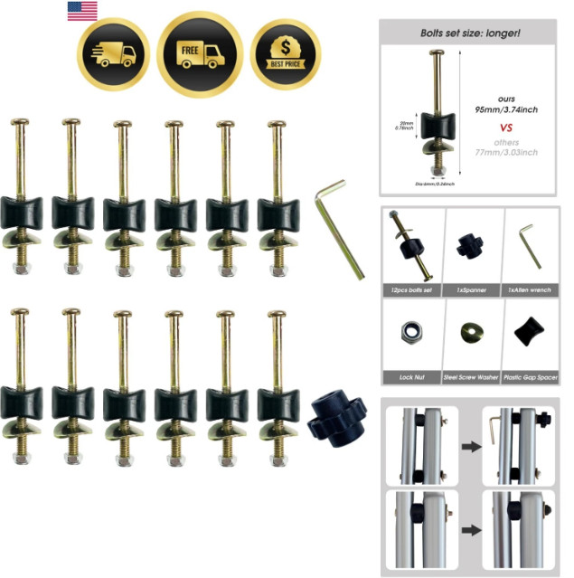 12 PCS Long Trampoline Screws and Bolts, Trampoline Bolts and Nuts, Trampolin…