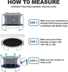 NONMON Trampoline Net Replacement 12-15ft Round UV Resistant