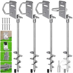 4 Pack 30″ Ground Anchors Screw in Mobile Home Anchors Kits 2.8″ Wide Tapered