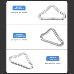40Pcs Heavy Duty Zinc Plated Metal Triangle Rings for Trampoline and Bag Buckles