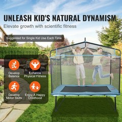 Uimoso 6FT Trampoline for Kids Toddlers with Enclosure Net Gymnastics Bar